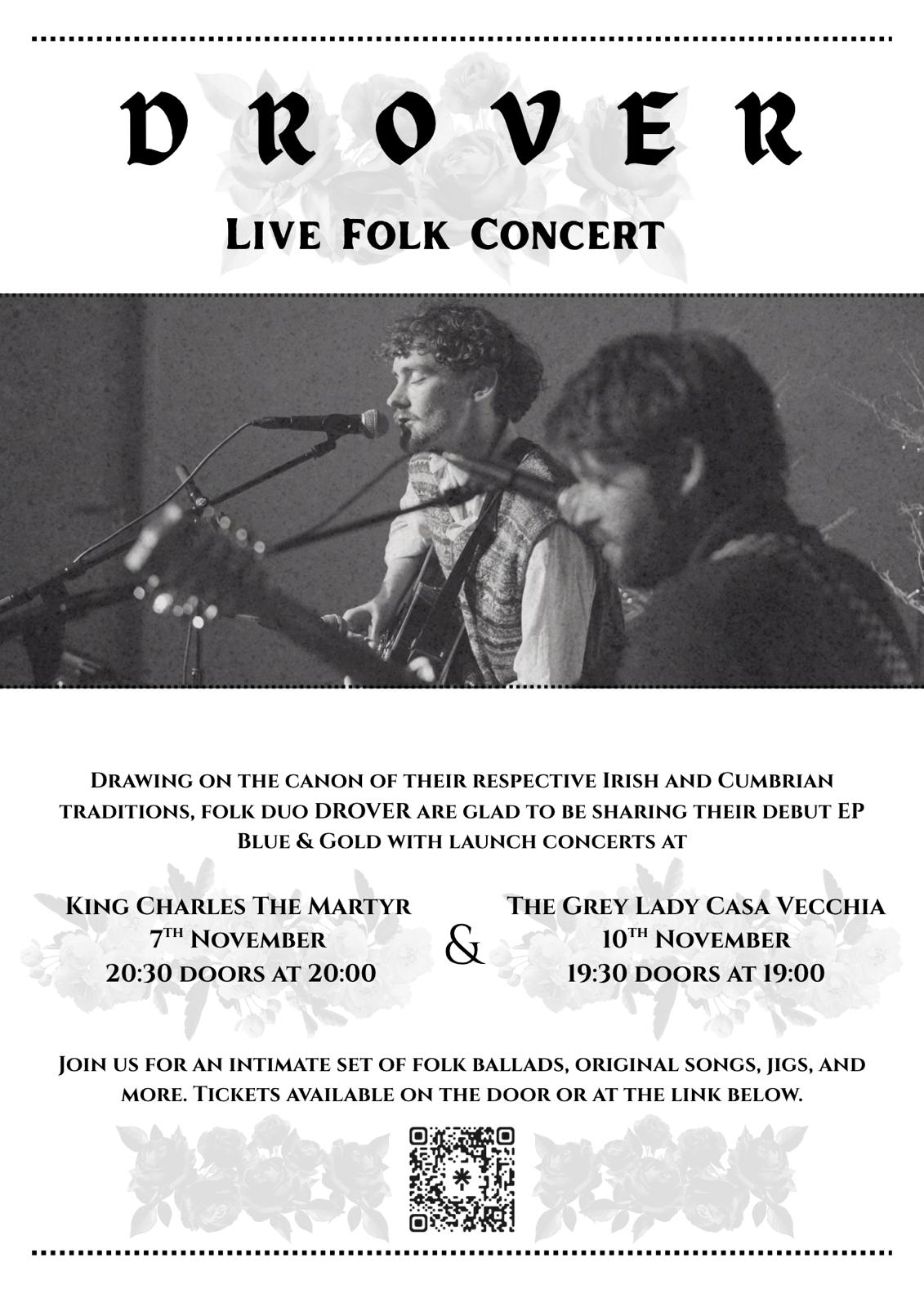 Drover Live Folk Concert poster - 7 November 2026